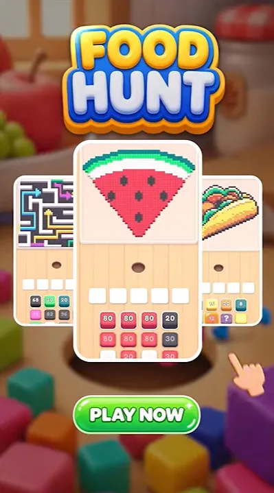 Food Hunt 푸드 헌트 가이드 (개미 떼로 픽셀 음식을 싹쓸이하는 독특한 퍼즐)